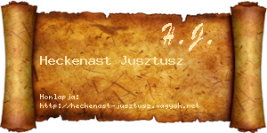 Heckenast Jusztusz névjegykártya